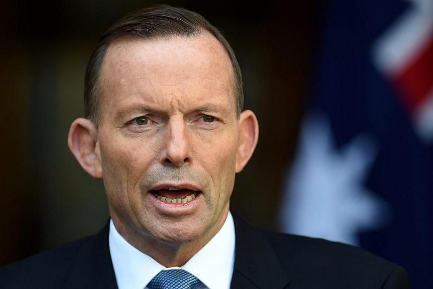 Australia Prime Minister Tony Abbott (above) has promised a "full and frank" debate on gay marriage in reponse to an opposition-backed push for reform, although the issue is not a priority for his conservative government. -- PHOTO: EPA&nbsp;