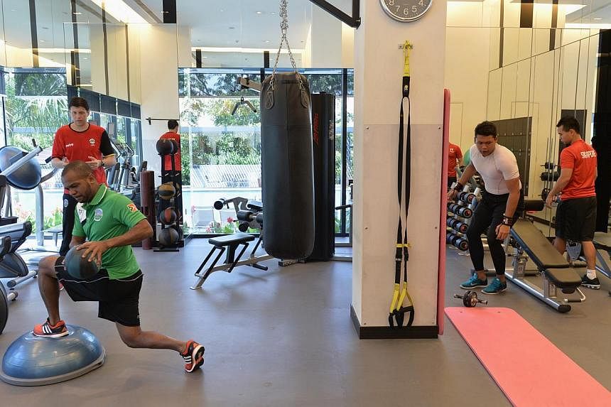 The gym at Ramada Singapore at Zhongshan Park can be accessed by both SEA Games athletes who will be staying there and other hotel guests. -- ST PHOTO: CAROLINE CHIA