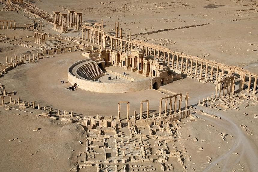 An aerial view taken on January 13, 2009 shows a part of the ancient city of Palmyra. Islamic State in Iraq and Syria (ISIS)&nbsp;militants shot dead around 20 men inside an ancient amphitheatre in Palmyra on Wednesday, May 27, 2015, accusing them of