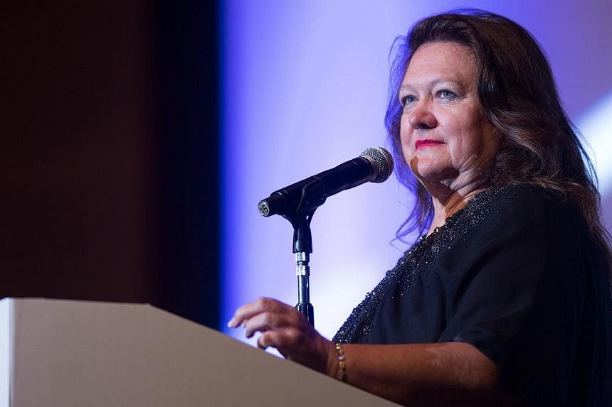 Australia's richest person Gina Rinehart was on Thursday ordered by a court to relinquish control of a multi-billion-dollar family trust to her eldest daughter, culminating a long and bitter feud. -- PHOTO: BLOOMBERG
