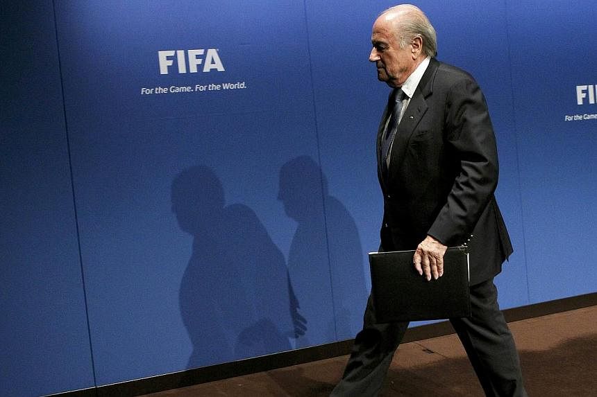 Fifa President Sepp Blatter leaving after a news conference at the Fifa headquarters in Zurich in this May 30, 2011, file picture. Blatter admitted football's world body faces a "difficult time" because of a major corruption storm but vowed any offic
