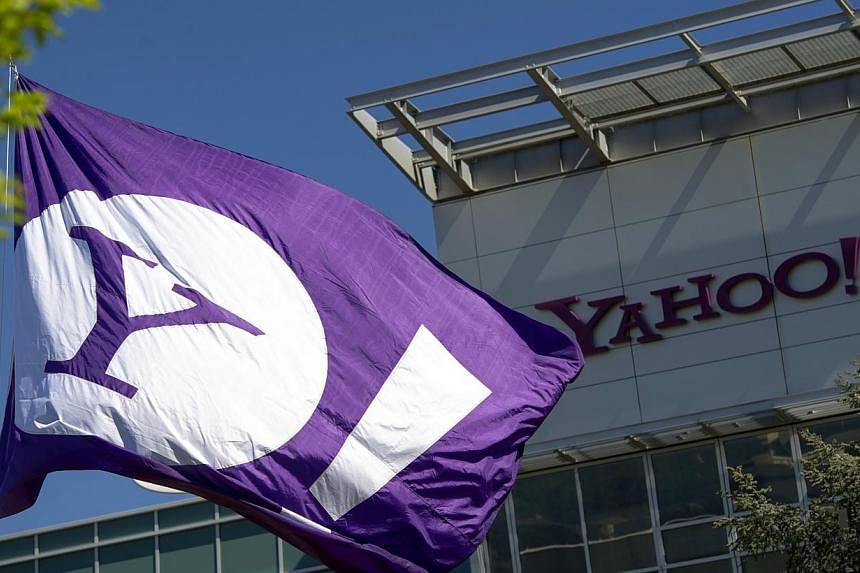 The Yahoo logo is displayed on a flag flying at the company's headquarters in Sunnyvale, California, US. -- PHOTO: BLOOMBERG