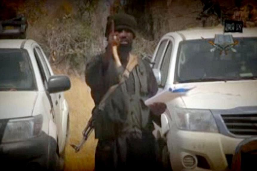 In this screen grab image taken on February 9, 2015 from a video made available by Islamist group Boko Haram, leader Abubakar Shekau makes a statement at an undisclosed location. A Spanish High Court judge agreed on Thursday to hear a lawsuit against