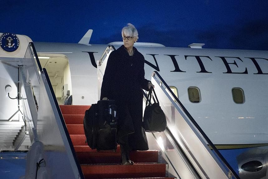 U.S. Under Secretary for Political Affairs Wendy Sherman arrives at Andrews Air Force Base in Maryland, April 3, 2015. She is the top United States negotiator in talks with Iran on curtailing its nuclear program, but she will leave her post after a J