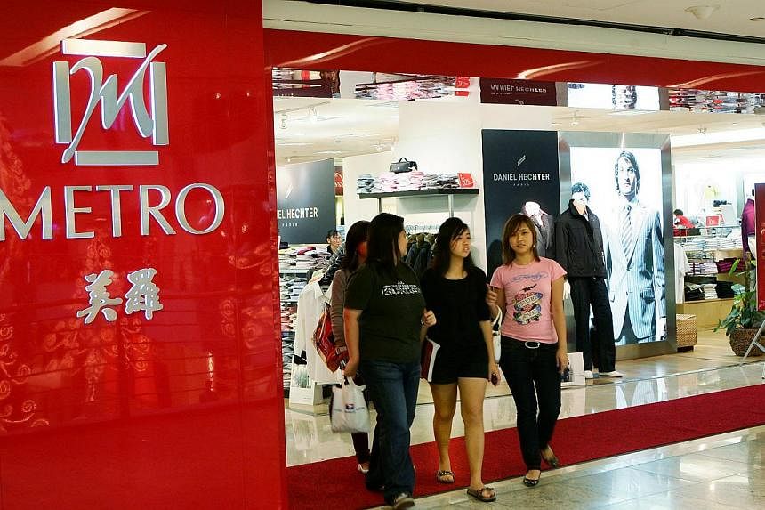 Main Board-listed Metro Holdings Limited has recorded a 33.2 per cent rise in net profit to $142.4 million for the full year ended March 2015, with a 4.8 per cent increase in revenue over the same period. -- ST PHOTO:&nbsp;LAU FOOK KONG
