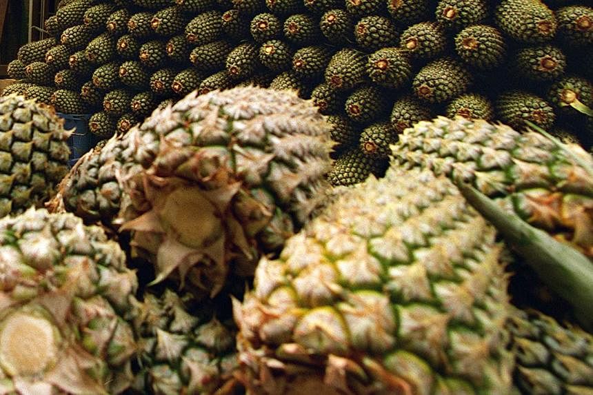 Spanish police seized 200 kgs of cocaine found inside hollowed-out pineapples that arrived by ship from Central America, the interior ministry said on Sunday. -- BT FILE PHOTO