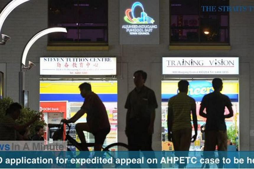 Chief Justice Sundaresh Menon will hear an application by the National Development Ministry to expedite its appeal against a High Court decision not to appoint independent accountants at the Workers' Party-run Aljunied-Hougang-Punggol East town counc