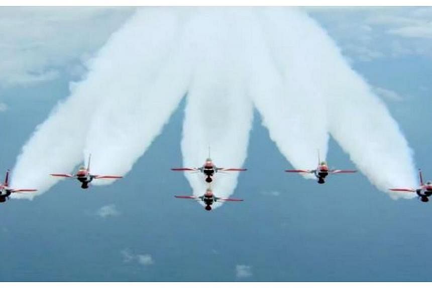 The RSAF Black Knights has a heart-stopping show for everyone in Singapore over the National Day long weekend. -- PHOTO: SCREEN GRAB FROM VIDEO / THE REPUBLIC OF SINGAPORE AIR FORCE