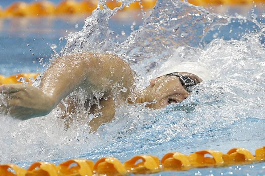 Singapore's Joseph Schooling in action during the SEA Games men's 100m freestyle at the OCBC Aquatic Centre on June 7, 2015. -- PHOTO: SINGAPORE SEA GAMES ORGANISING COMMITTEE/ACTION IMAGES VIA REUTERS