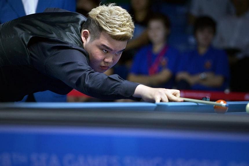 Singapore's Aloysius Yapp, the reigning world Under-19 pool champion, crashed out of the SEA Games 9-ball event after losing in the quarter-finals on June 9, 2015. -- ST PHOTO: KUA CHEE SIONG