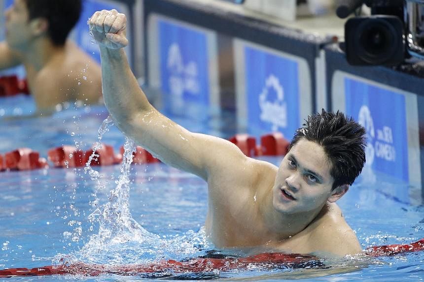 Joseph Schooling clocked the fourth best time in Asia this year in his pet event, the 100m butterfly, on day four of the SEA Games swimming meet. -- ST PHOTO: KEVIN LIM