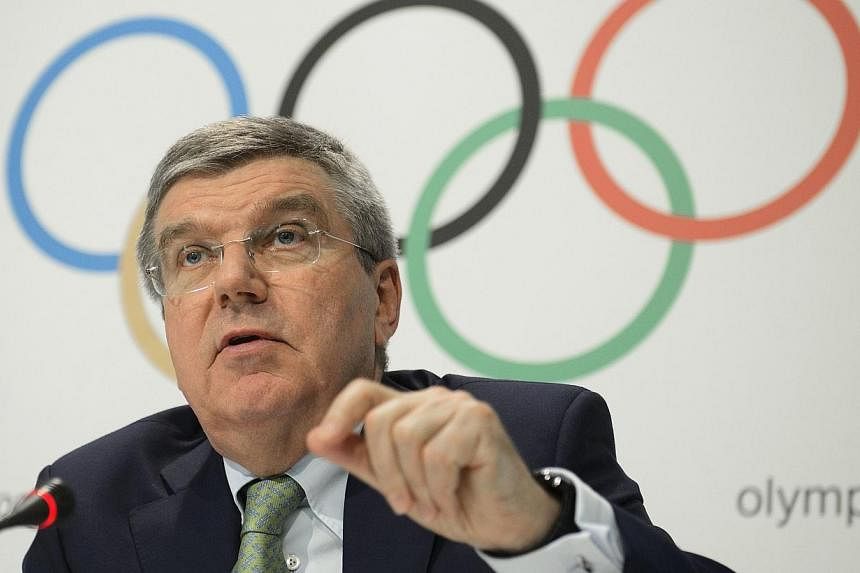 The President of the International Olympic Committee (IOC) Thomas Bach speaks to the media at the end of an IOC Executive Board meeting in Lausanne, on Monday (June 8). Bach said on June 8 that scandal-plagued FIFA needs "painful" but necessary refor
