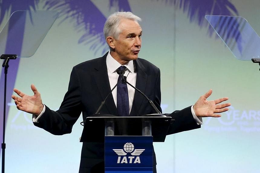 IATA Director General and CEO Tony Tyler speaks at the 2015 International Air Transport Association (IATA) Annual General Meeting (AGM) and World Air Transport Summit in Miami Beach, Florida on Monday (June 8). -- PHOTO: REUTERS