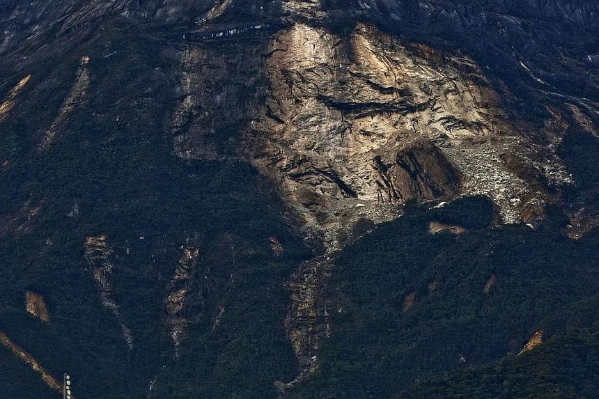 A view of a landslide on Mount Kinabalu in Sabah. The Ranau earthquake was caused by the presence of active fault lines. This is because Sabah is still receiving compression forces from the interaction of three main tectonic plates.