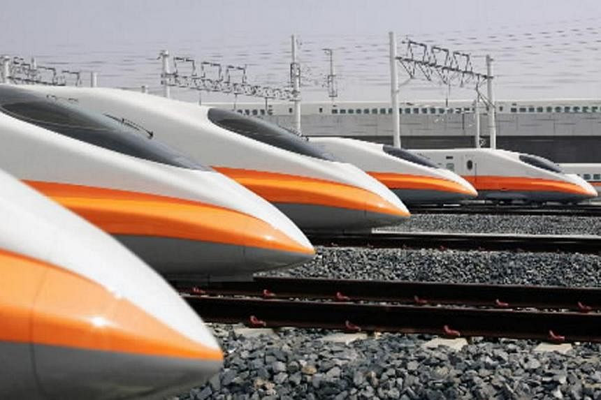 Taiwan’s 700T Series passenger trains, based on Japan’s Shinkansen 700 Series, in Kaohsiung. A cross-border mega infrastructure project such as the Kuala Lumpur-Singapore High-Speed Rail will succeed only if it successfully integrates two countri