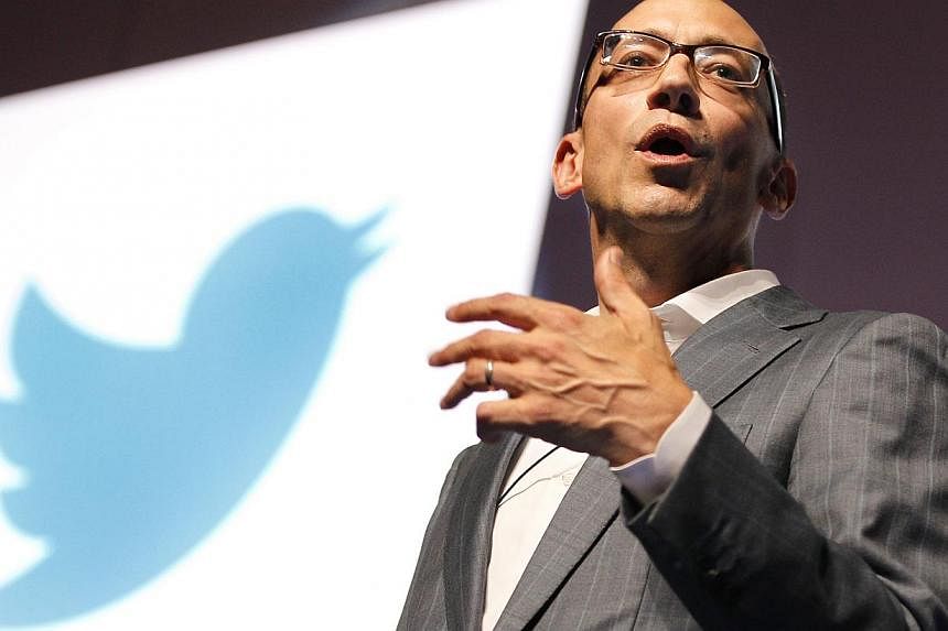 &nbsp;A file picture dated June 20, 2012, of Twitter chief Dick Costolo attending a Twitter seminar. -- PHOTO: EPA