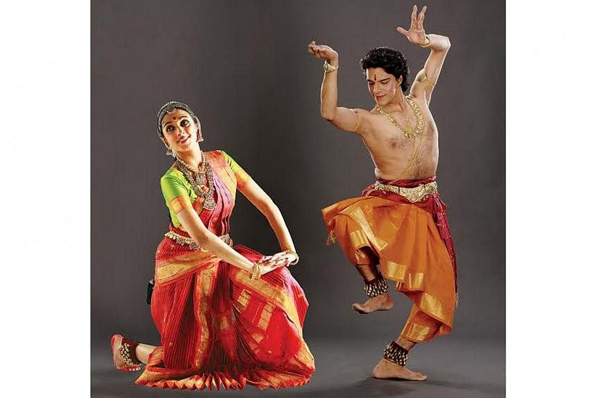 Indian dancers Anjana Anand (left) and Sheejith Krishna, who performed in Fire And Ash at the Esplanade Recital Studio. -- PHOTO: ESPLANADE - THEATRES ON THE BAY