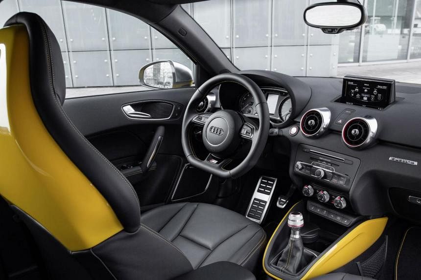 The Audi S1 hot hatch is highly responsive to steering and throttle inputs, and has seatbacks that are colour-coordinated with the exterior paintwork. -- PHOTO: AUDI