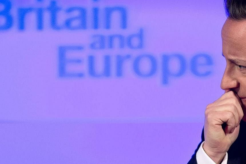 British Prime Minister David Cameron delivers a speech on "the future of the European Union and Britain's role within it", in central London, on&nbsp;Jan 23, 2013. -- PHOTO: AFP