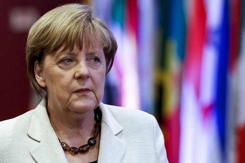 German Federal Chancellor Angela Merkel at the start of the European Union and the Community of Latin American and Caribbean States (CELAC) summit in Brussels, Belgium, on June 10, 2015. Merkel's legislative office was hit by a cyberattack that targe