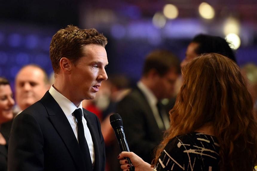 Actor Benedict Cumberbatch (left) and his wife Sophie Hunter have welcomed a baby boy. -- PHOTO: AFP
