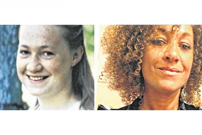 (Left) A fair-skinned and blonde Rachel Dolezal.&nbsp;Dolezal, a prominent activist for civil rights in the United States, claimed for years that she was partly black. -- PHOTO: SCREENGRAB/ CNN&nbsp;