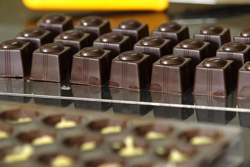 Chocolate moulds seen at the Absolute Chocolate factory in Kenya's capital Nairobi March 20, 2015. -- PHOTO: REUTERS