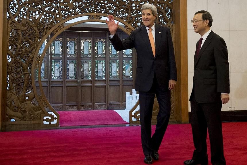 US Secretary of State John Kerry (left) is scheduled to receive China's State Councilor Yang Jiechi (right), a top foreign policy official, on June 23 and 24. -- PHOTO: REUTERS&nbsp;