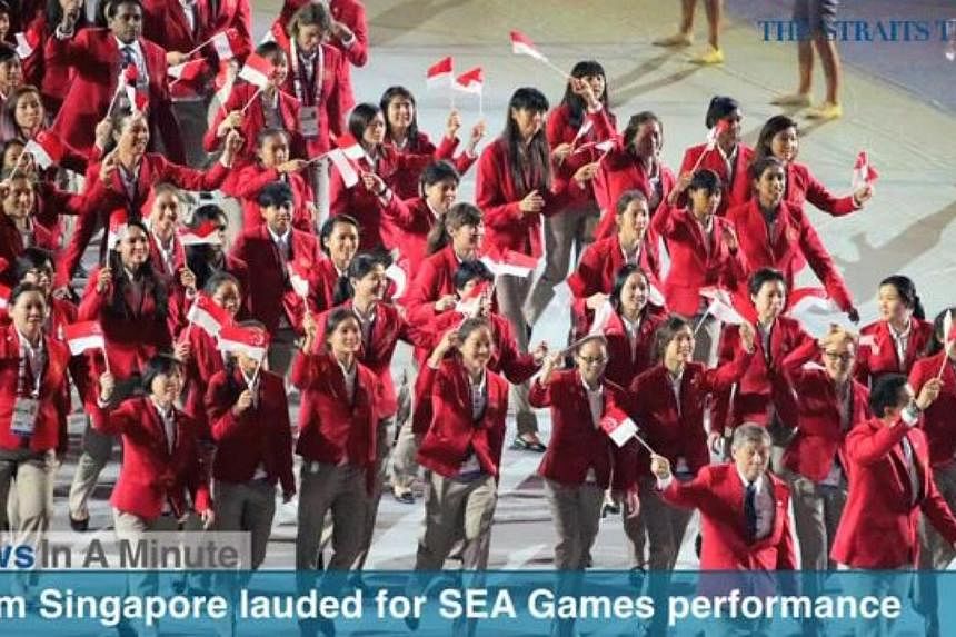 In today's The Straits Times News In A Minute video, team Singapore's SEA Games medal haul of 84 golds, 73 silvers and 102 bronzes was lauded by team officials as the country's best performance ever. -- SCREENSHOT: RAZOR.TV&nbsp;