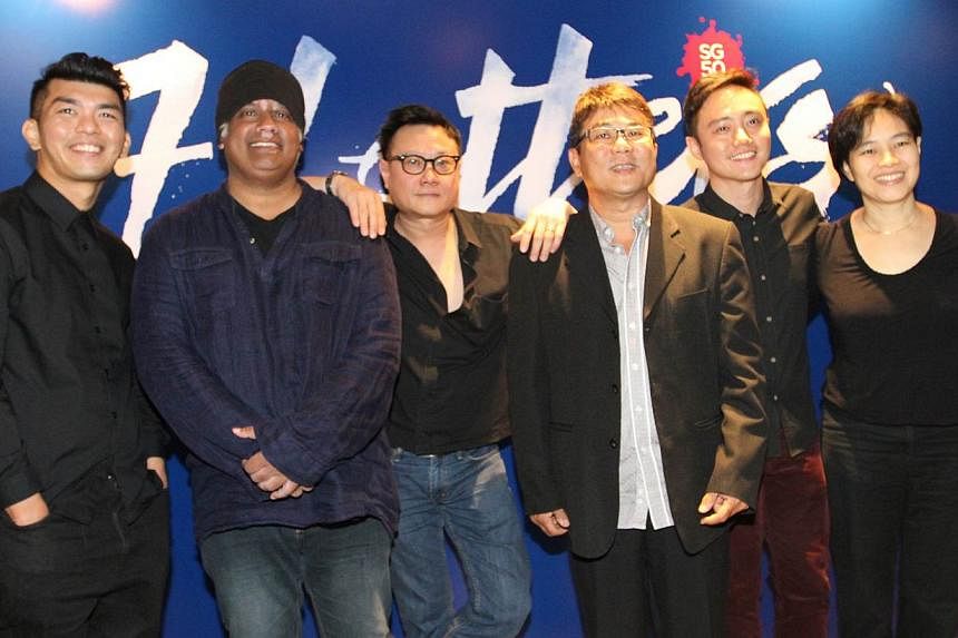 Seven local film-makers (from left): Royston Tan, K. Rajagopal, Eric Khoo, Jack Neo, Boo Junfeng, Tan Pin Pin and Kelvin Tong (not in picture), will be collaborating on 7 Letters, a collection of seven short films which will showcase the life and sto