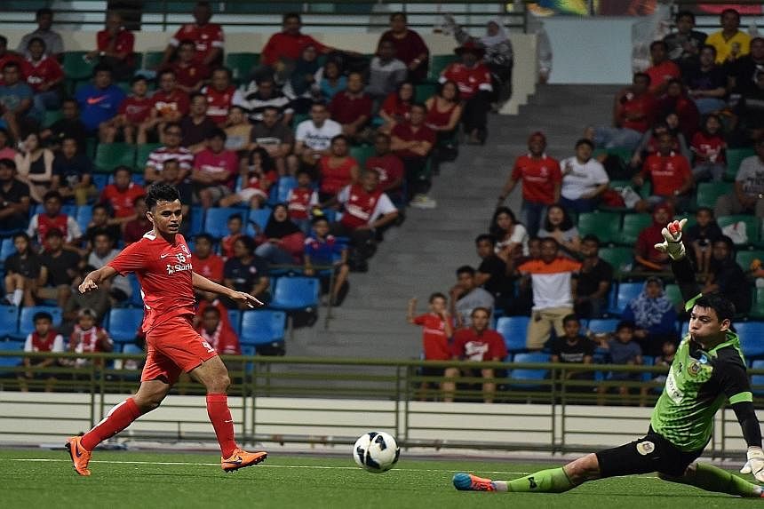 In his second game back from a serious injury last November, Shahdan Sulaiman scored for the LionsXII on Saturday.