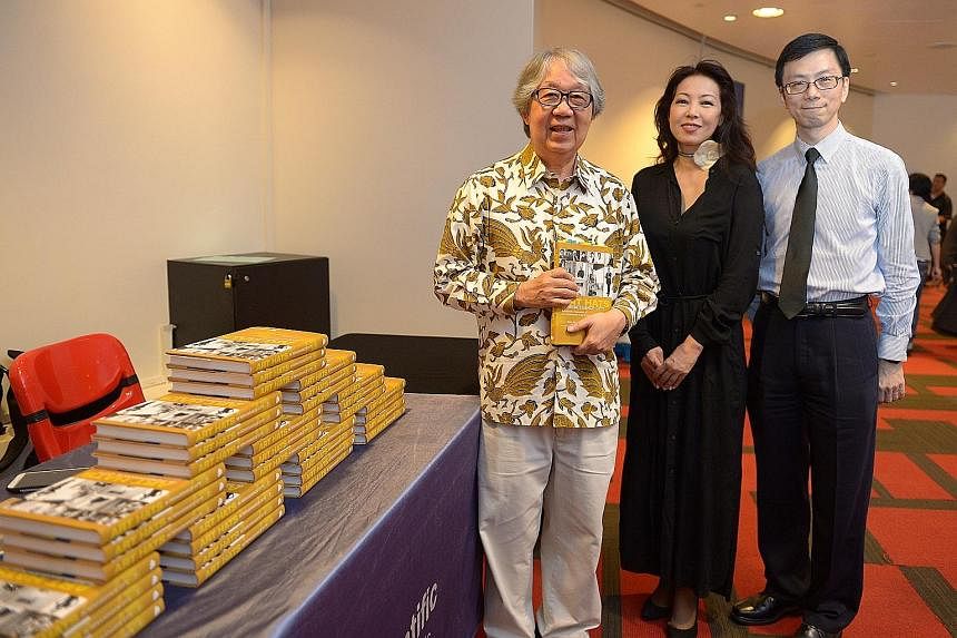 (From left): Professor Tommy Koh, editor Renee Lee and Dr Rick Lee at yesterday's launch of Art Hats In Renaissance City, a book on the development of Singapore's increasingly vibrant arts scene.