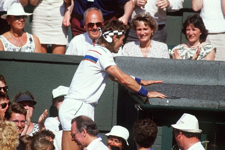 Pat Cash of Australia got a lift from a priest when he waded into the crowd in a bid to get to the Players' Box to be with his entourage after he beat Ivan Lendl in the final in 1987.