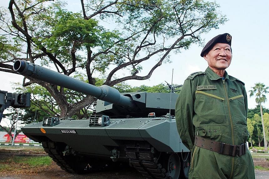 Retired Colonel Goh Lye Choon will be aboard a main battle tank in the mobile column this year.