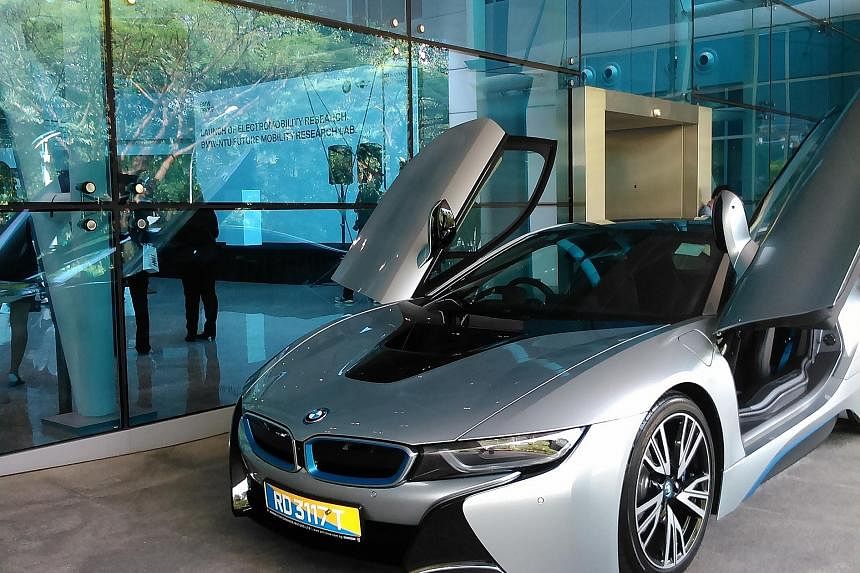 The future mobility lab set up by NTU and German carmaker BMW will get a BMW i8 (above), a plug-in hybrid sports car, and a BMW i3, a full-electric hatchback, as research platforms.