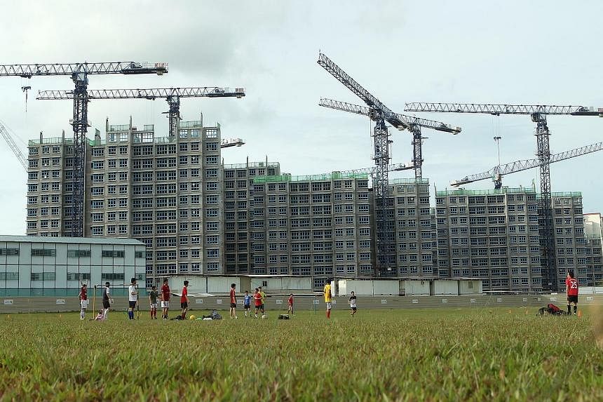 The Compassvale Ancilla BTO development in Sengkang Central under construction last year.