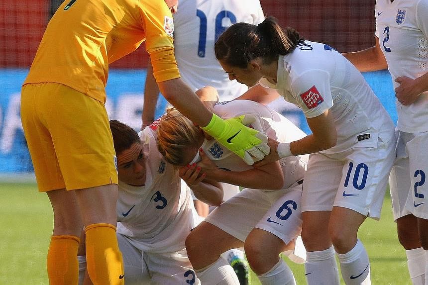 A devastated Laura Bassett being comforted by her England team-mates after their dream of making it to the final was squashed by her own goal deep in injury time on Wednesday. Japan coach Norio Sasaki felt that the goal was more a result of his team 