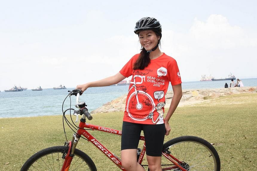 Participants in the 23km ST Ride at the OCBC Cycle event will get this T-shirt designed by well-known cartoonist Lee Chee Chew.