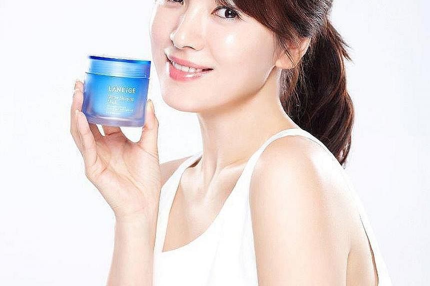 Many of the company's brands are fronted by the biggest South Korean names in showbusiness, such as popular actress Song Hye Kyo (left) for Laneige, and A-list actor Lee Min Ho and Im Yoona of girl band Girls Generation for Innisfree. 