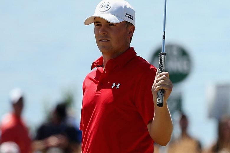 Jordan Spieth during last month's US Open, which he won for back-to-back Majors. His odds of a treble have just shortened after world No. 1 Rory McIlroy pulled out of the British Open with a knee injury.