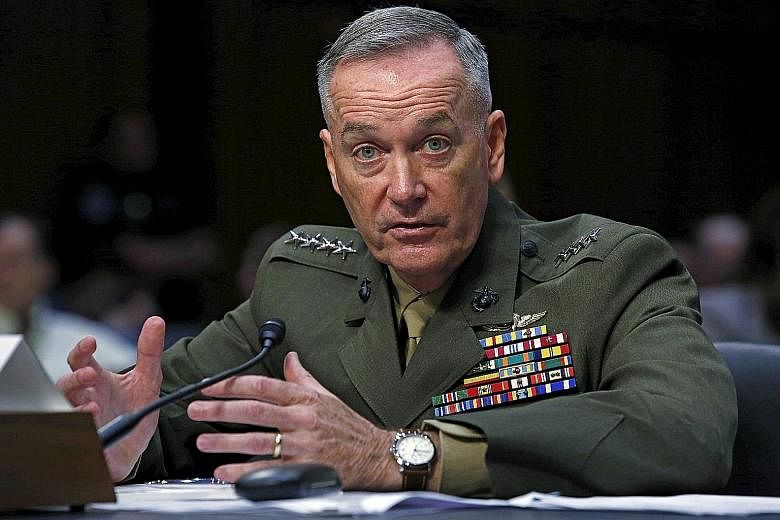"If you look at their behaviour, it's nothing short of alarming," Gen Dunford said of the Russians on Thursday. But the White House has distanced itself from the assessment.