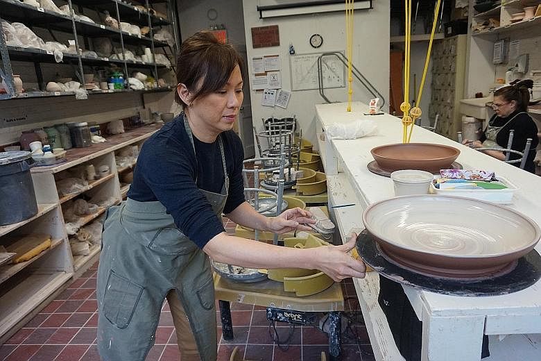 In the beginning, Dr Wee Hong Ling (above) says she would sell just two pieces of her artwork a year, but she stuck it out. Now, she is an award-winning sculptor and her art pieces are part of collections in galleries.