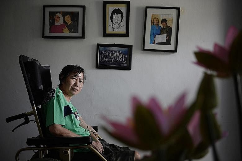 Ms Bridget Tan, who founded advocacy group Home, is still helping foreign workers as she recuperates after a stroke in Batam.
