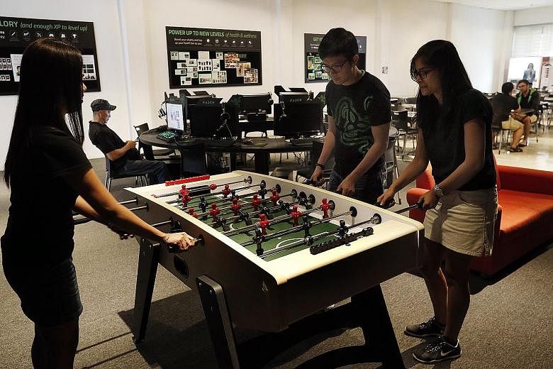 Razer's office has a recreational area complete with a foosball table, a console gaming area and a LAN gaming centre.