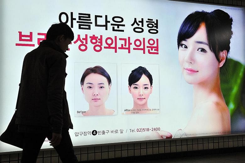 An ad for a plastic surgery clinic in Seoul. The good reputation of South Korea's plastic surgeons has drawn hundreds of thousands of medical tourists.