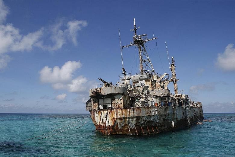 The Philippine navy has been quietly reinforcing the hull of a marooned transport ship, the BRP Sierra Madre, which it ran aground in 1999 to enforce its claim over Second Thomas shoal in the South China Sea.