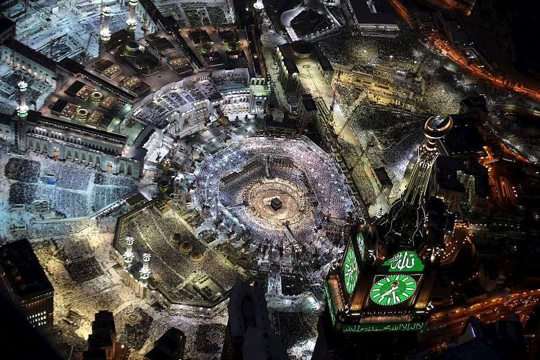 An aerial view of Muslim worshippers praying at the Grand Mosque in the city of Mecca last Tuesday. Snapchat users were able to get a glimpse of Ramadan prayers during a live-stream by the social media giant last week. Over one million mentions of "M