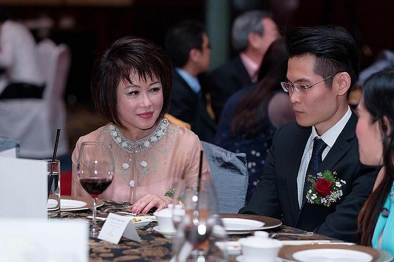Dr Lily Neo, MP for Tanjong Pagar GRC, and Mr Leslie Cheng, chief executive of the Singapore Resource Association. Dr Neo was at the SRA award dinner last year, which raised $15,000 for the Hospice Care Association.