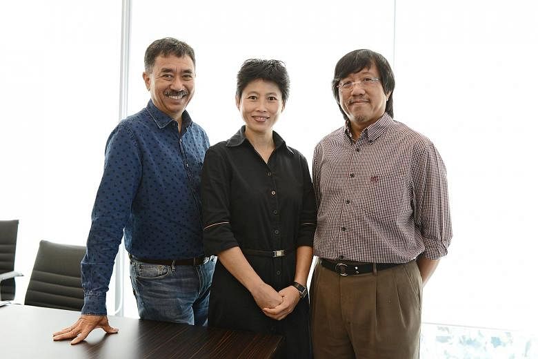 Co-founders (from left) Paul Jansen, Sally Loh and Christopher Yeo of data analytics start-up aSpecial Media, which will link up with GNum to launch a service called GNum Analytics.
