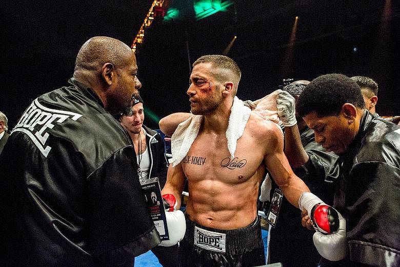 Jake Gyllenhaal (above) plays a boxer who has to fight to regain custody of his daughter in Southpaw.